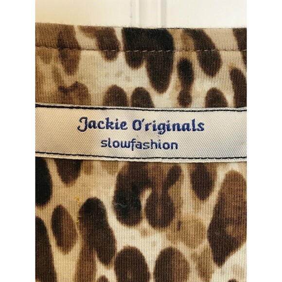 Jackie‎ O’riginals Womens Animal Print Mixed Media Top No Tag  L?? Asymmetrical - Picture 8 of 8